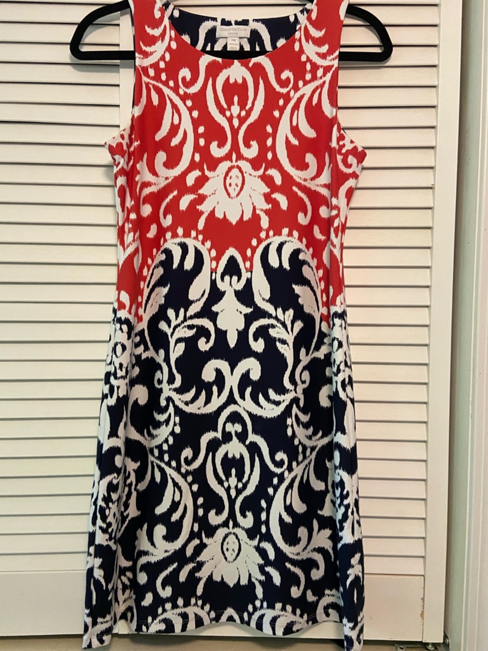 Charter Club Damask Sleeveless Scoop-Neck Midi Dress Woman’s Size PM